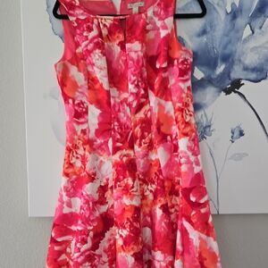 CB Casual Pink and Orange Sleeveless Sundress for Wedding Guest
